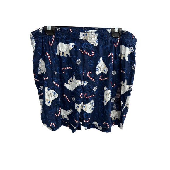 West Loop Holiday Boxer Shorts Blue Sz XXL Polar Bear Candy Cane Print Comfy NWT - Picture 1 of 10